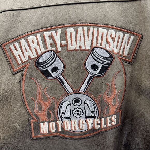 Harley-Davidson Motorcycles Distressed Vintage Leather Riding Jacket Mens 3XL - Picture 1 of 15
